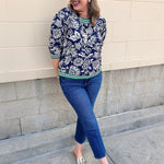 Garden Club Contrast Trim Top - The Pink Pineapple 850