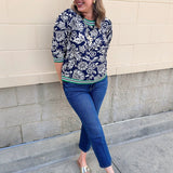 Garden Club Contrast Trim Top - The Pink Pineapple 850