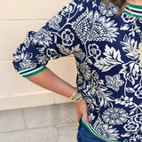 Garden Club Contrast Trim Top - The Pink Pineapple 850