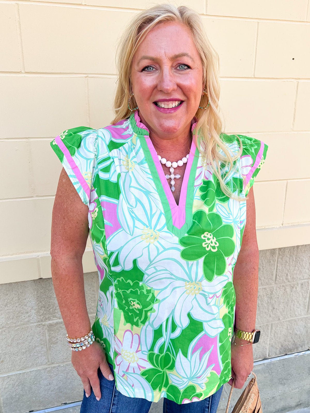Garden Party Grace Floral Blouse - The Pink Pineapple 850