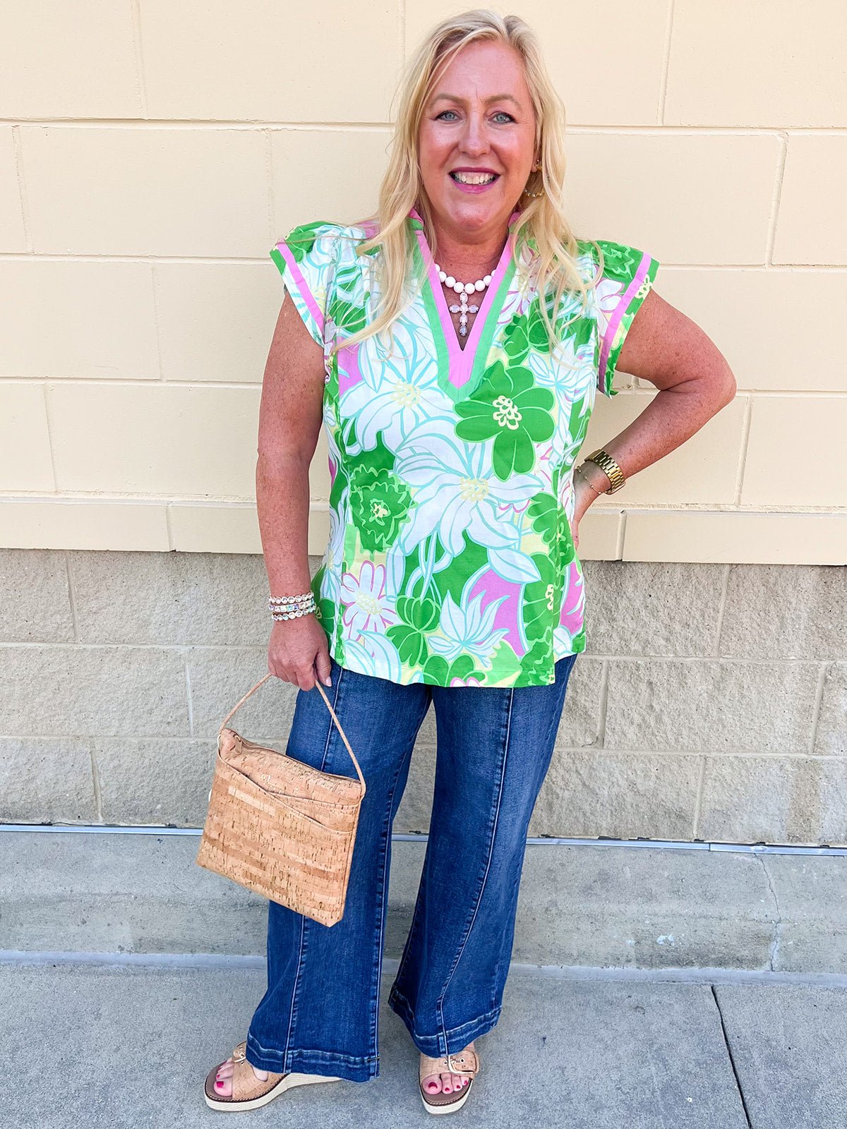 Garden Party Grace Floral Blouse - The Pink Pineapple 850