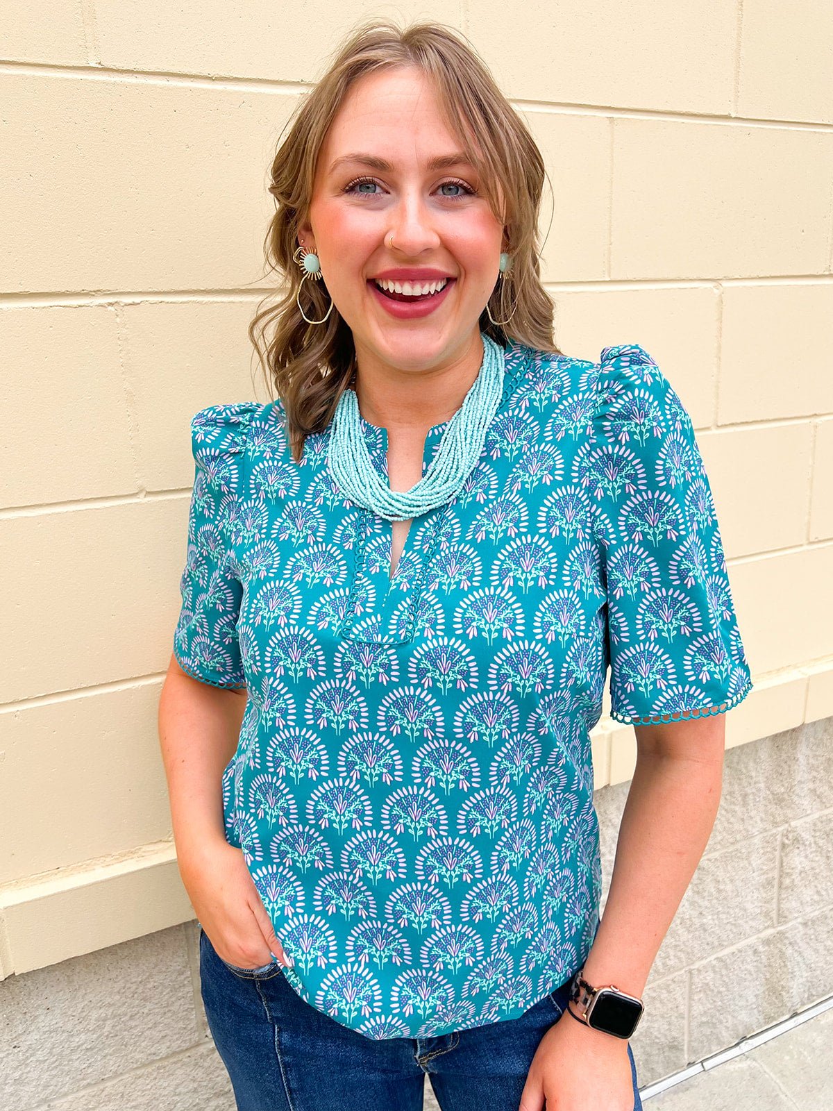 Garden Soirée Blouse - The Pink Pineapple 850