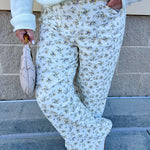 Garden Stroll Ditsy Floral Wide - Leg Jeans - The Pink Pineapple 850