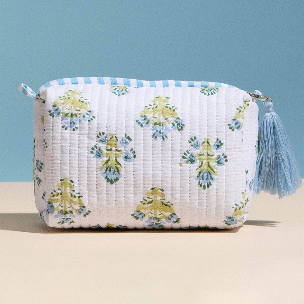 Garden Stroll Floral Quilted Cosmetic Pouch - The Pink Pineapple 850
