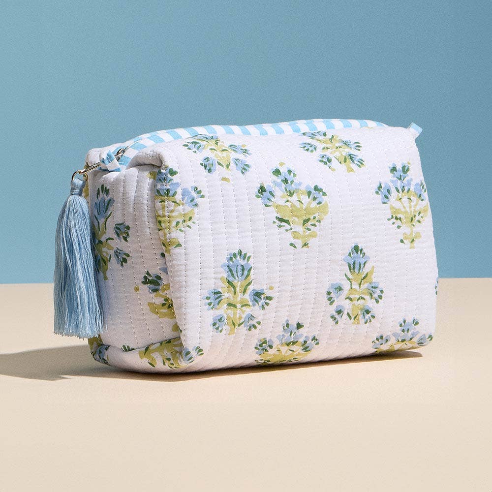 Garden Stroll Floral Quilted Cosmetic Pouch - The Pink Pineapple 850