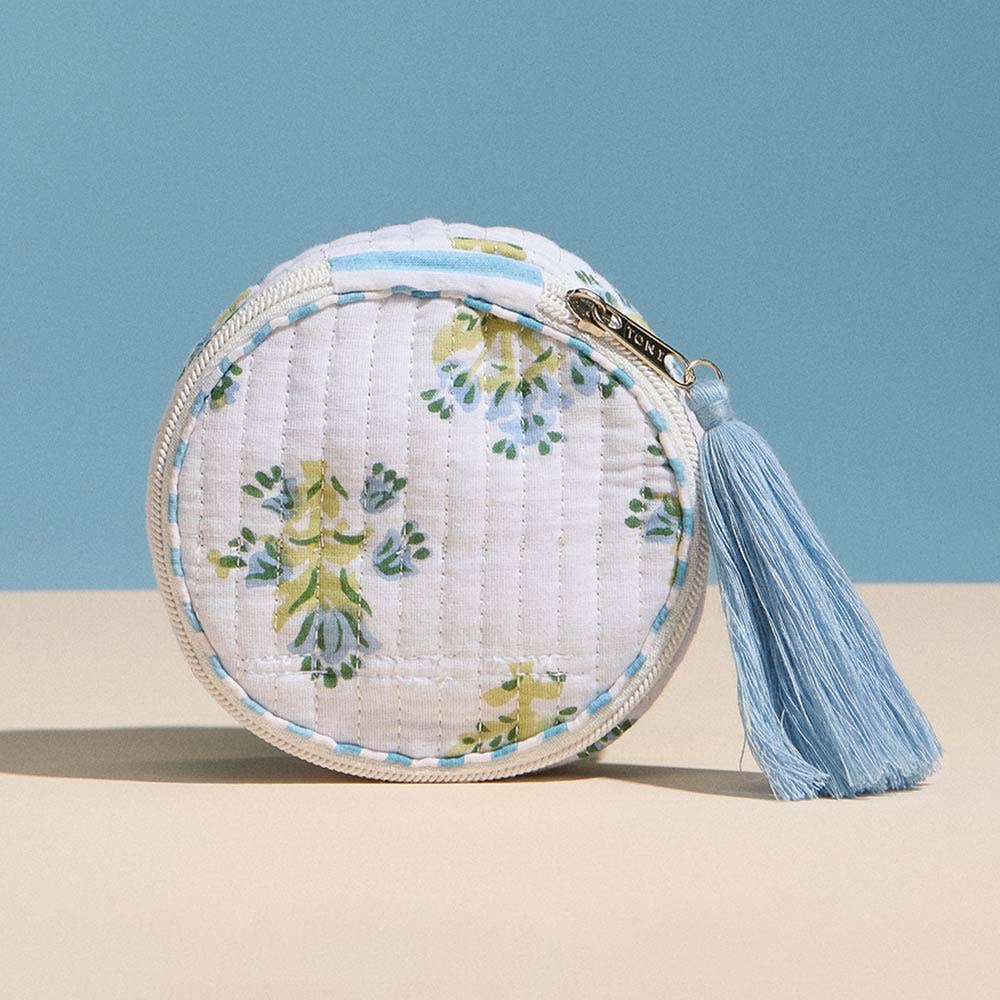 Garden Stroll Floral Quilted Mini Zip Pouch - The Pink Pineapple 850