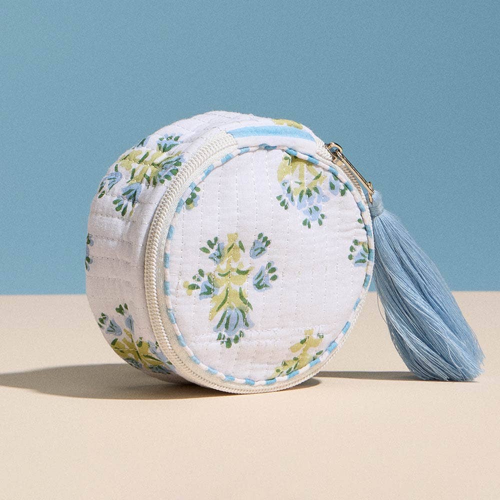 Garden Stroll Floral Quilted Mini Zip Pouch - The Pink Pineapple 850