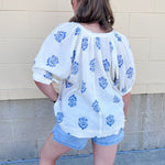 Garden Whimsy Embroidered Gauze Blouse - The Pink Pineapple 850