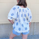 Garden Whimsy Embroidered Gauze Blouse - The Pink Pineapple 850