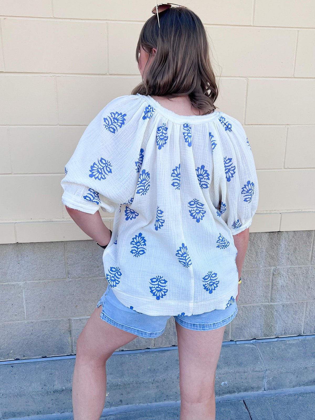 Garden Whimsy Embroidered Gauze Blouse - The Pink Pineapple 850