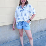 Garden Whimsy Embroidered Gauze Blouse - The Pink Pineapple 850