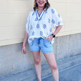 Garden Whimsy Embroidered Gauze Blouse - The Pink Pineapple 850