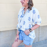 Garden Whimsy Embroidered Gauze Blouse - The Pink Pineapple 850