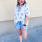 Garden Whimsy Embroidered Gauze Blouse - The Pink Pineapple 850