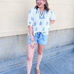 Garden Whimsy Embroidered Gauze Blouse - The Pink Pineapple 850