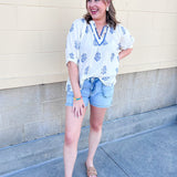 Garden Whimsy Embroidered Gauze Blouse - The Pink Pineapple 850