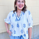 Garden Whimsy Embroidered Gauze Blouse - The Pink Pineapple 850