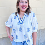 Garden Whimsy Embroidered Gauze Blouse - The Pink Pineapple 850