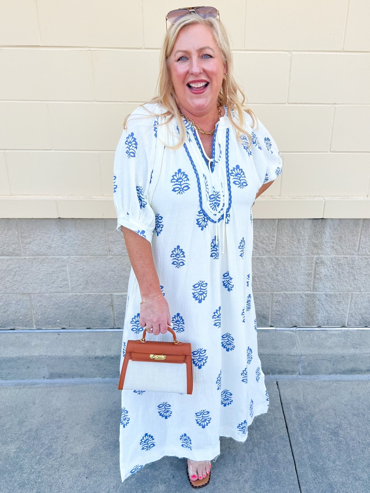 Garden Whimsy Embroidered Gauze Dress - The Pink Pineapple 850