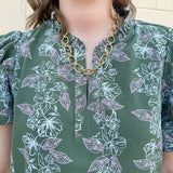 Garden Whisper Floral Top in Sage - The Pink Pineapple 850