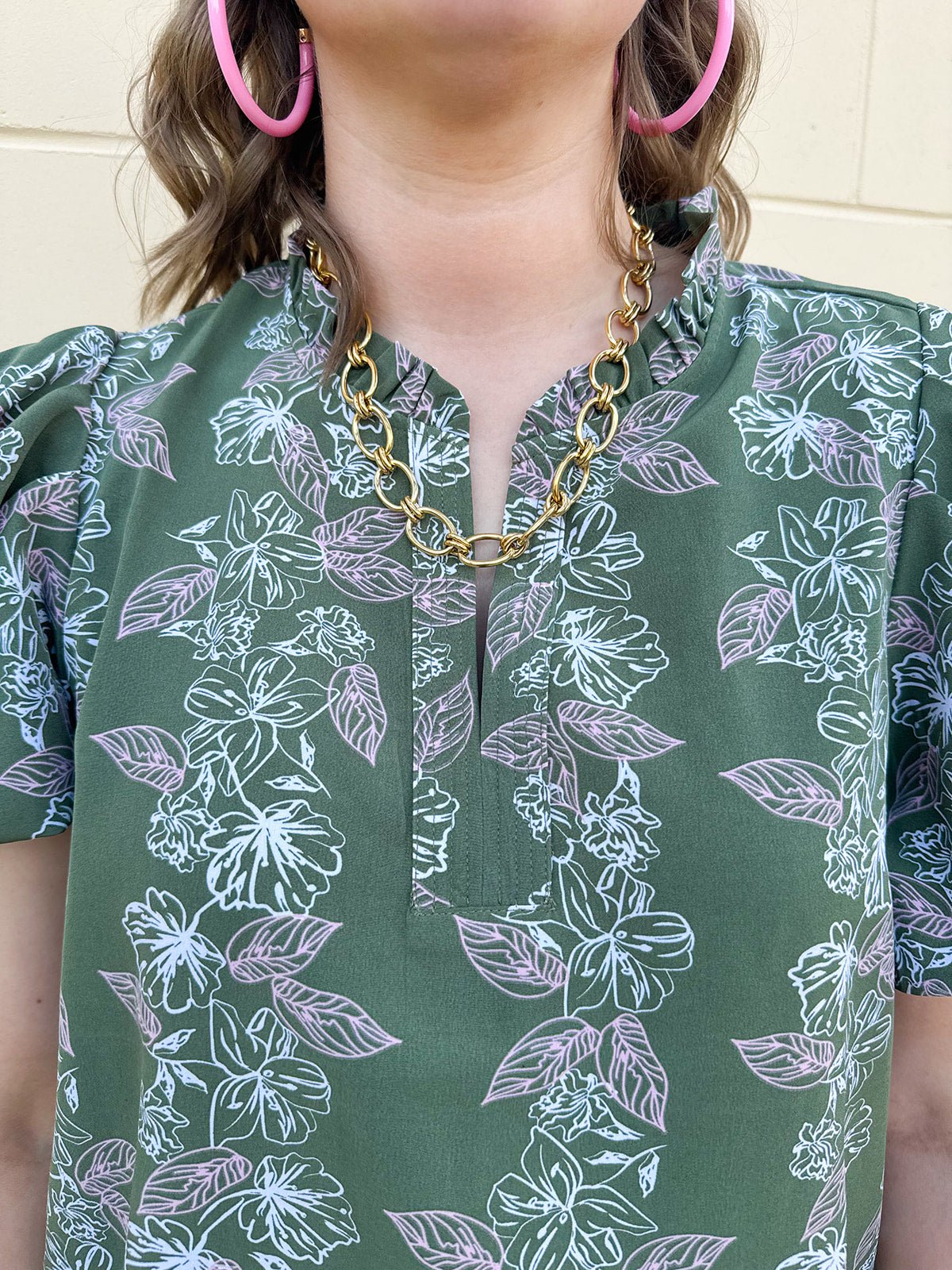 Garden Whisper Floral Top in Sage - The Pink Pineapple 850