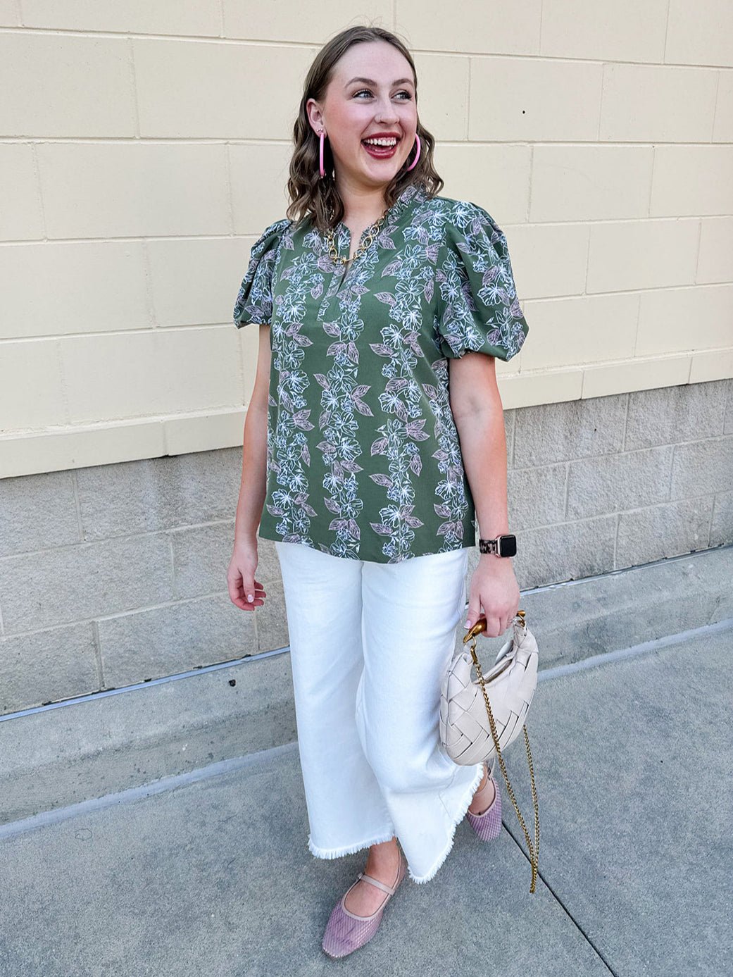 Garden Whisper Floral Top in Sage - The Pink Pineapple 850