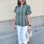 Garden Whisper Floral Top in Sage - The Pink Pineapple 850