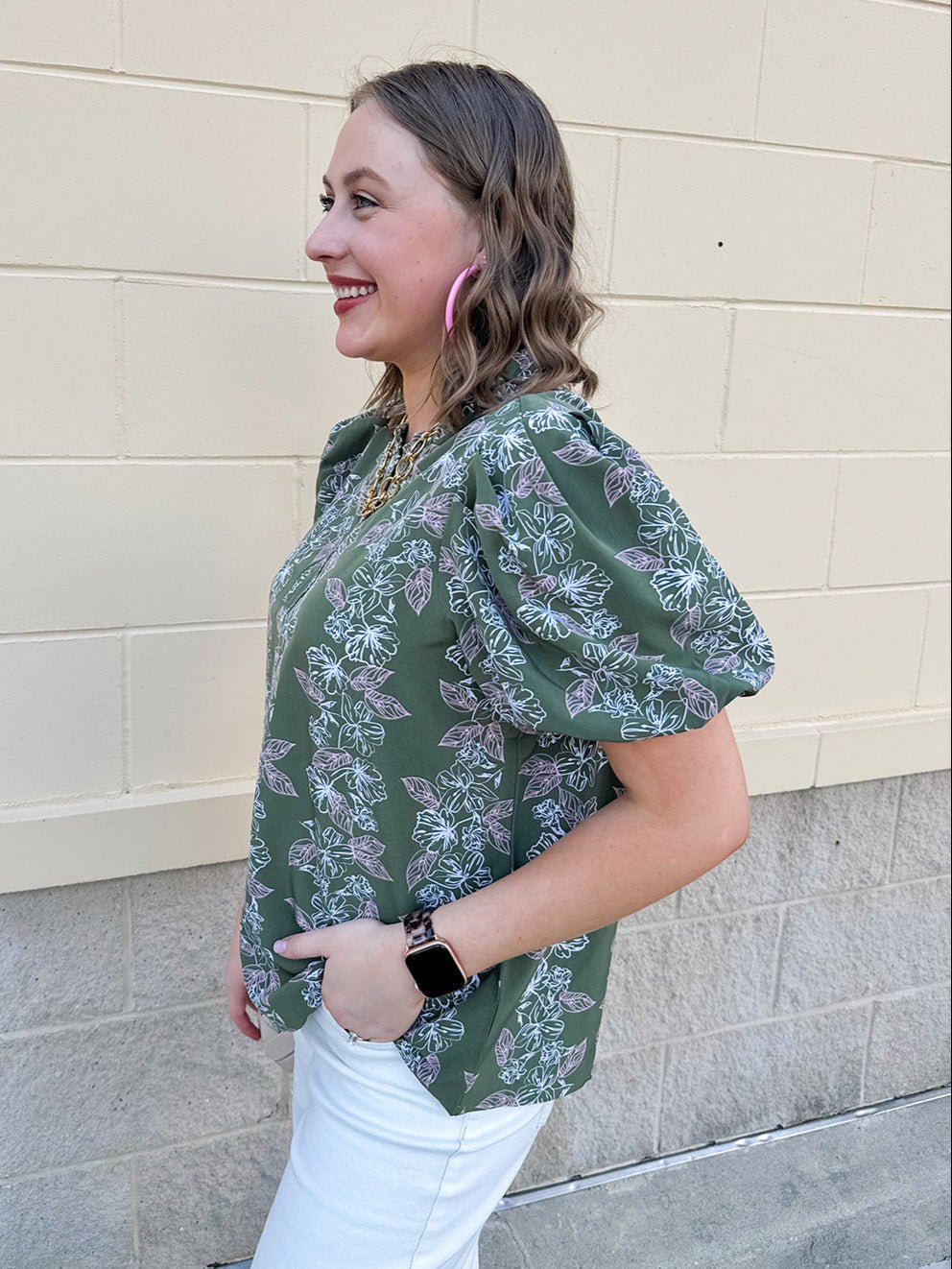 Garden Whisper Floral Top in Sage - The Pink Pineapple 850