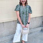 Garden Whisper Floral Top in Sage - The Pink Pineapple 850