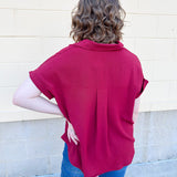 Garnet Breeze Collared Top - The Pink Pineapple 850