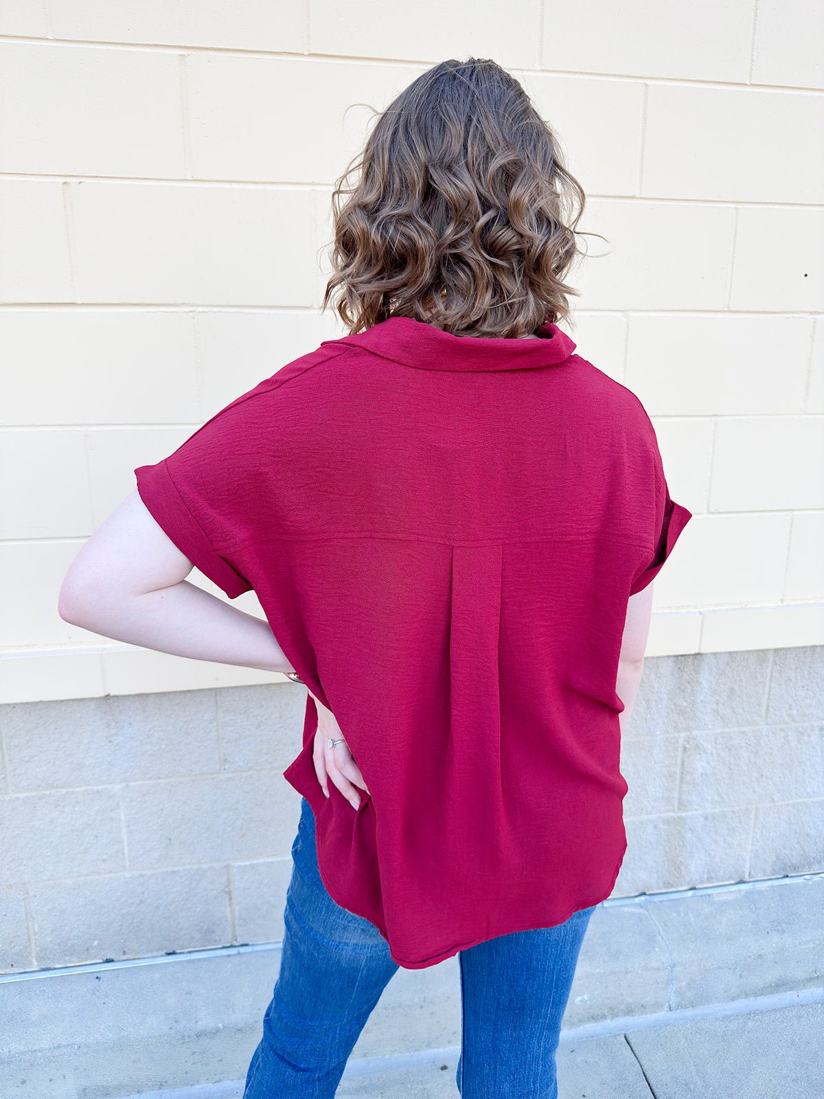 Garnet Breeze Collared Top - The Pink Pineapple 850