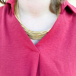 Garnet Breeze Collared Top - The Pink Pineapple 850