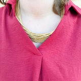 Garnet Breeze Collared Top - The Pink Pineapple 850