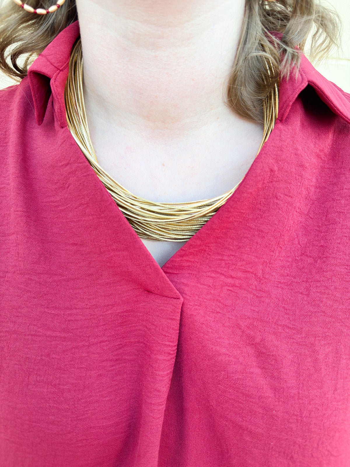 Garnet Breeze Collared Top - The Pink Pineapple 850