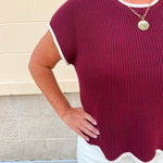 Garnet Contrast Knit Top - The Pink Pineapple 850