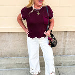 Garnet Contrast Knit Top - The Pink Pineapple 850