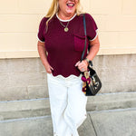 Garnet Contrast Knit Top - The Pink Pineapple 850