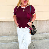 Garnet Contrast Knit Top - The Pink Pineapple 850