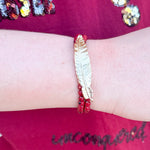 Garnet Feather Bracelet Stack - The Pink Pineapple 850