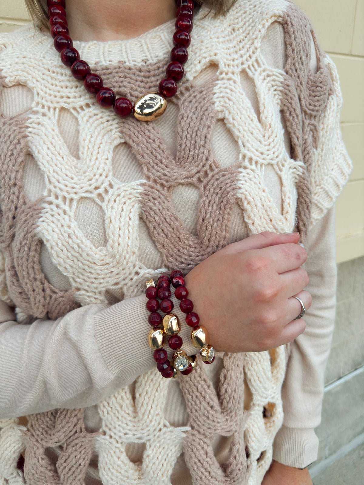 Garnet Glory Beaded Necklace - The Pink Pineapple 850