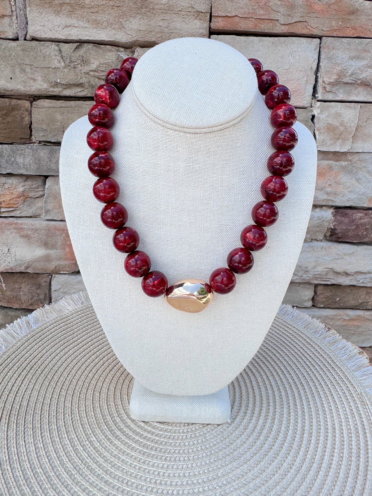 Garnet Glory Beaded Necklace - The Pink Pineapple 850