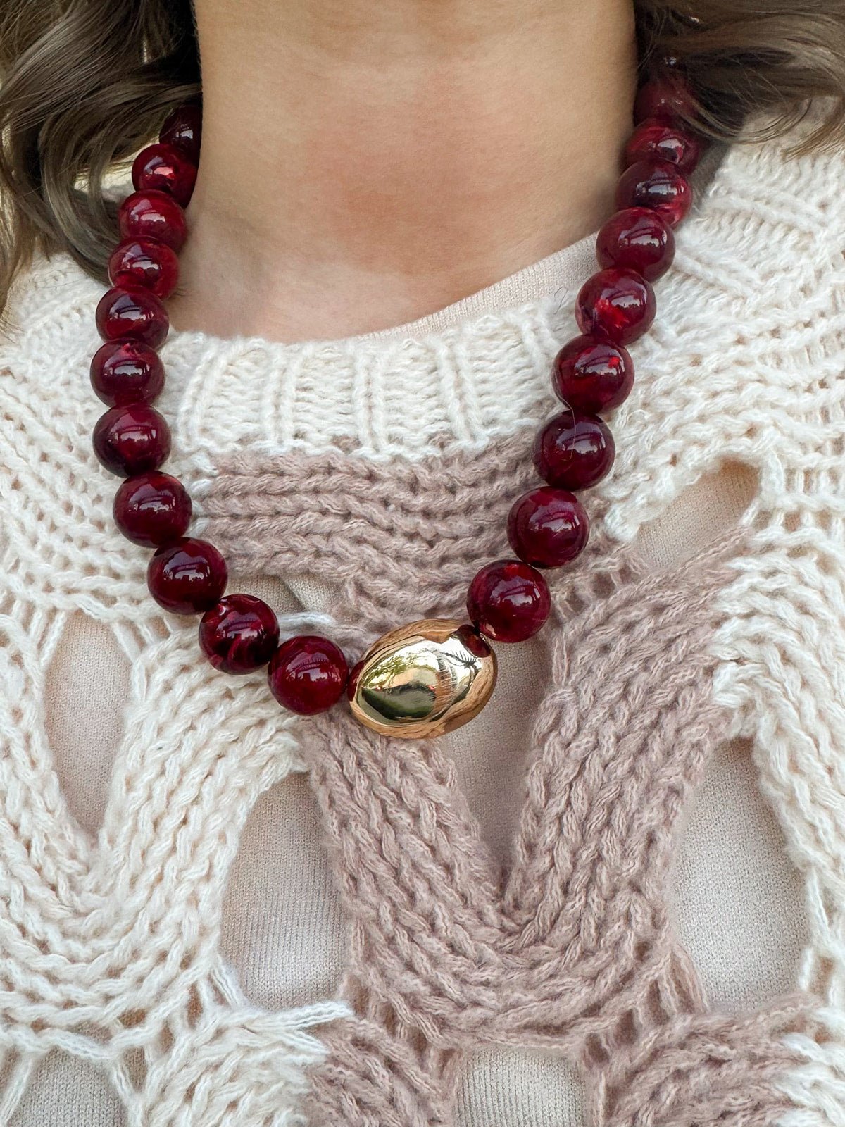Garnet Glory Beaded Necklace - The Pink Pineapple 850