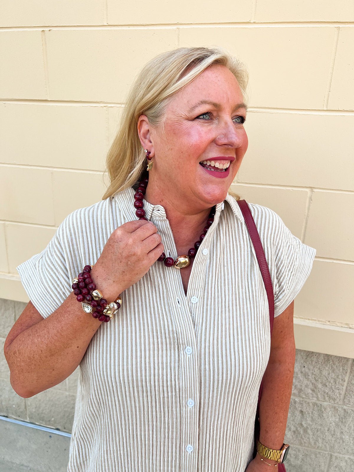 Garnet Glory Bracelet Set - The Pink Pineapple 850