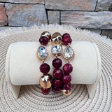 Garnet Glory Bracelet Set - The Pink Pineapple 850
