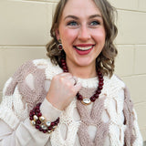 Garnet Glory Bracelet Set - The Pink Pineapple 850
