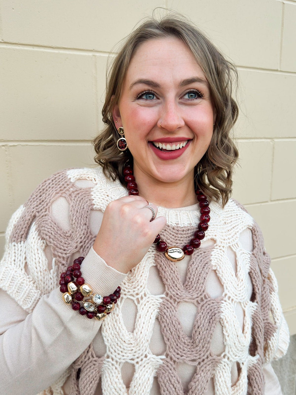 Garnet Glory Bracelet Set - The Pink Pineapple 850