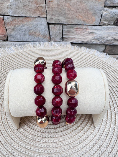 Garnet Glory Bracelet Set - The Pink Pineapple 850