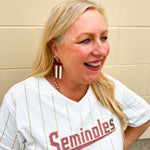 Garnet Glory Stripe Statement Earrings - The Pink Pineapple 850