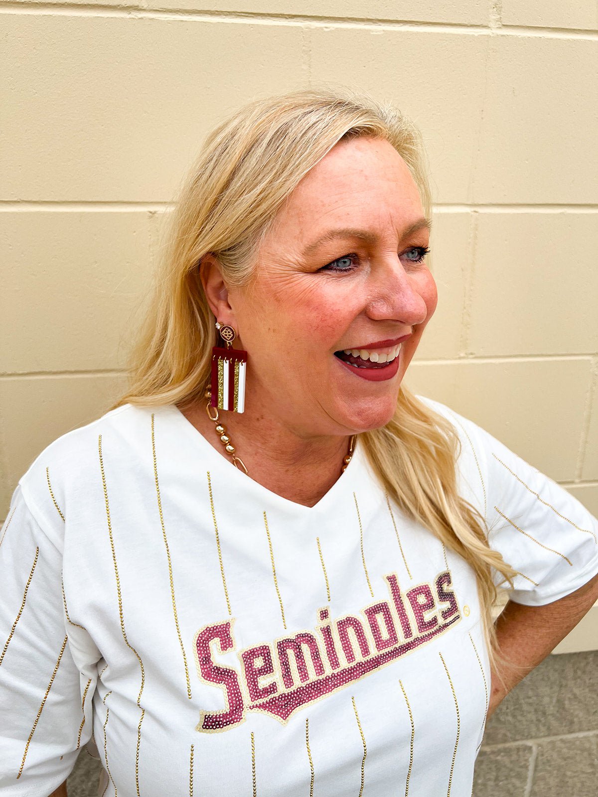 Garnet Glory Stripe Statement Earrings - The Pink Pineapple 850