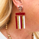 Garnet Glory Stripe Statement Earrings - The Pink Pineapple 850